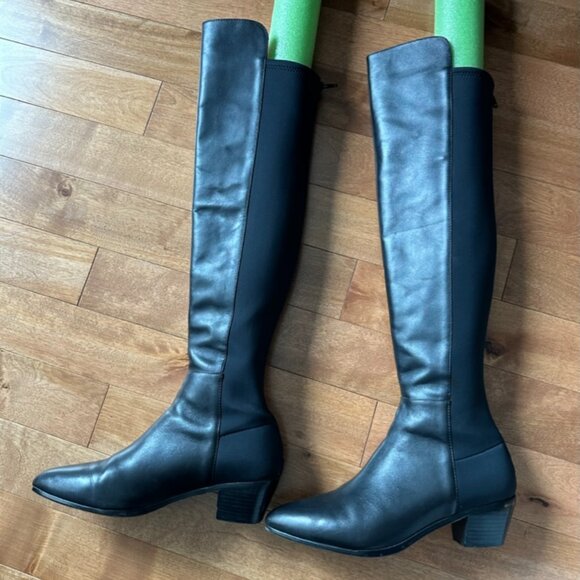 Bared footwear black over knee leather boots EU 40 - Picture 4 of 6